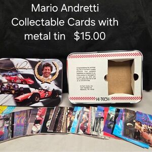 Nascar Collectible Cards with Metal Tin - Red, Black, Gold